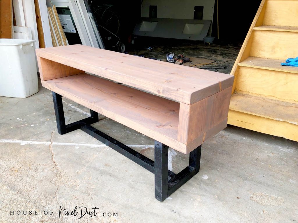 almost finish modern coffee table natural wood pine bench