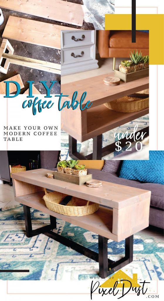 Pin It DIY natural wood coffee table easy tutorial
